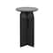 Black Wood Art Deco Carved Arched Pedestal Accent Table Set